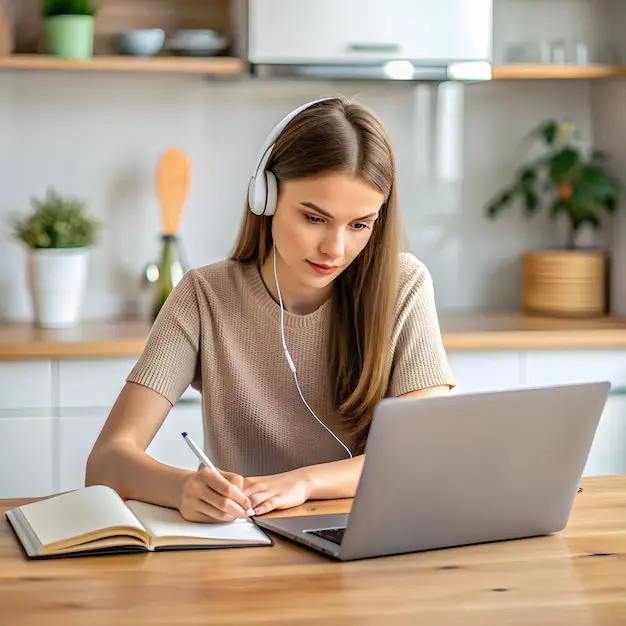 Student practising computer-delivered IELTS mock test on TPE